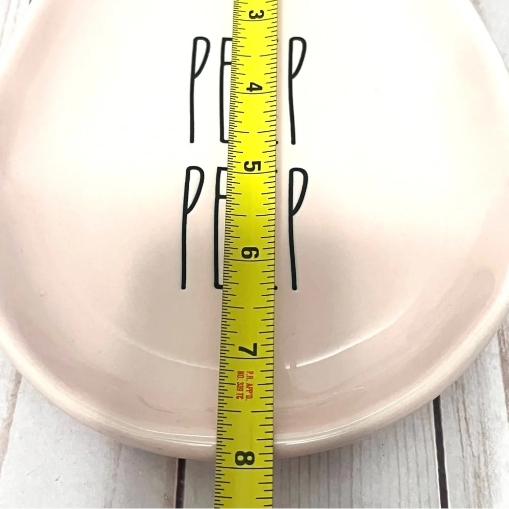 Rae Dunn Easter Pink Egg-Shaped Plate Decor “PEEP, PEEP”
